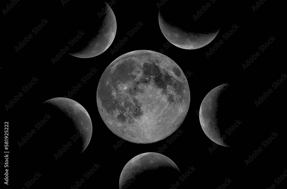 full moon with moons around full moon with moons around