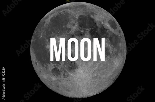beautiful full moon in space