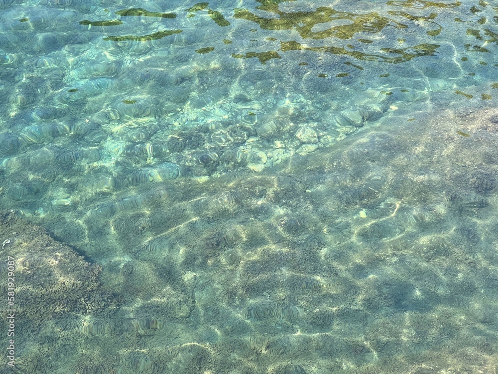 Water sea clear transparent surface.