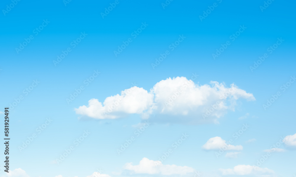 Blue sky with white clouds, copy space