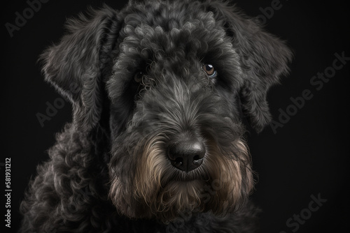 Discover the Unique Personality Traits of the Kerry Blue Terrier Dog on a Dark Background
