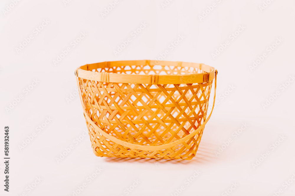 Closeup of a basket on a white background Closeup of a basket on a white background