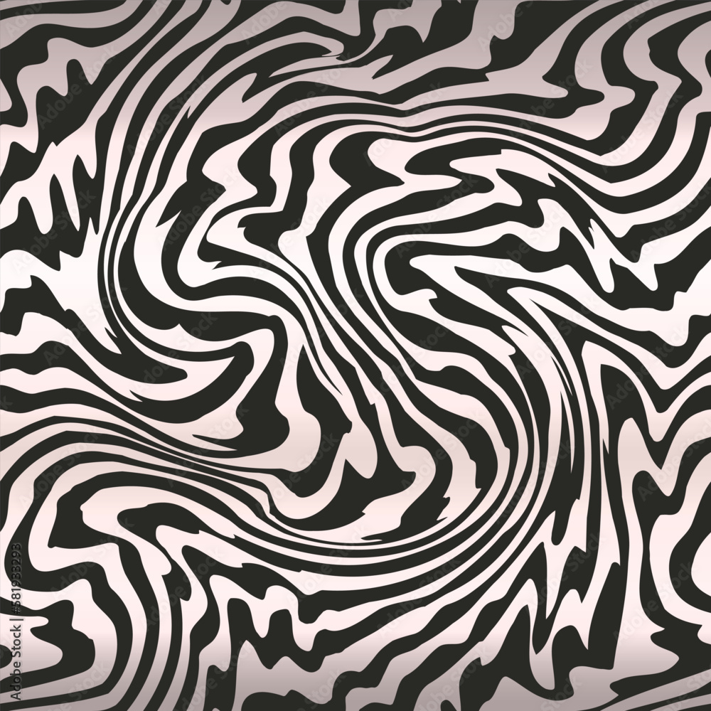 Black and white wavy lines. Seamless pattern