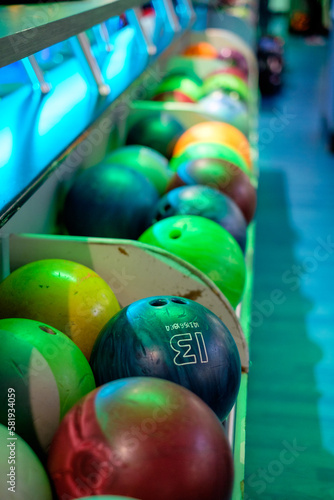 Bowling Ball with a zoom on 13 Ball 