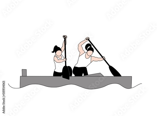 Canoe, double,  water, swimming, water, together, team, same, sport, discipline, Olympia, Olympic, strength, strong, mindset, black, white