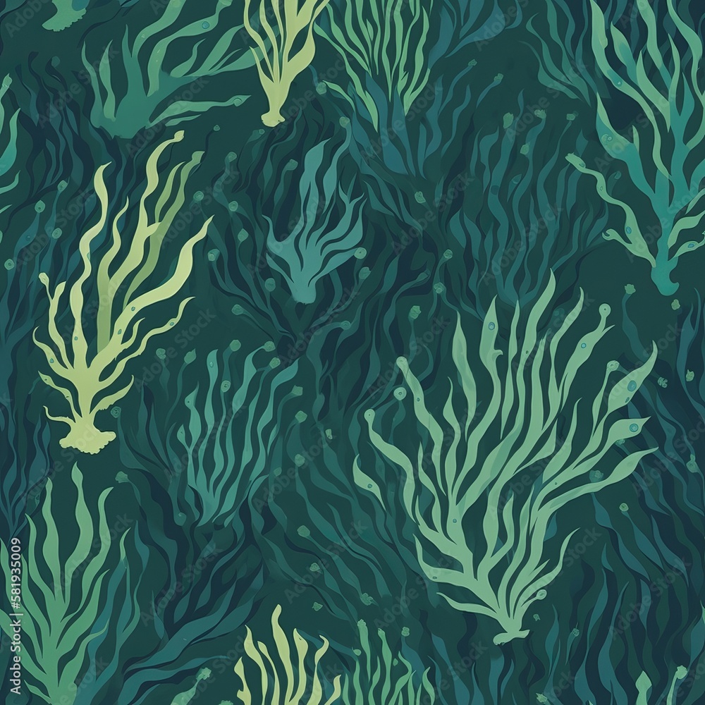 Kaleidoscope of Kelp: Mosaic Enchanting Kelp Forests- Seamless Tile Background, Tiling Landscape, Tileable Image, repeating pattern Kaleidoscope of Kelp: Mosaic Enchanting Kelp Forests- Seamless Tile Background, Tiling Landscape, Tileable Image, repeating pattern