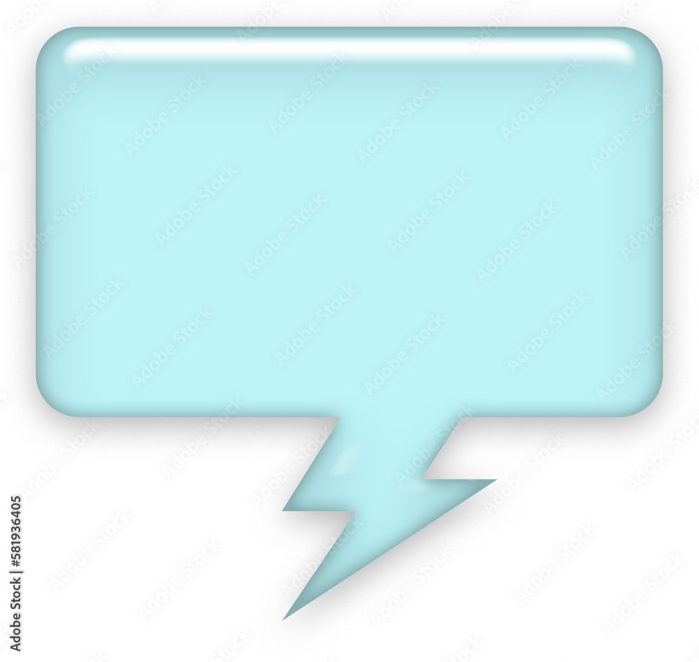Light Blue 3D Speech Bubble Light Blue 3D Speech Bubble