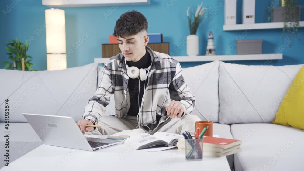 Study Hardworking Hardworking college student. He likes to study. Hardworking student ...