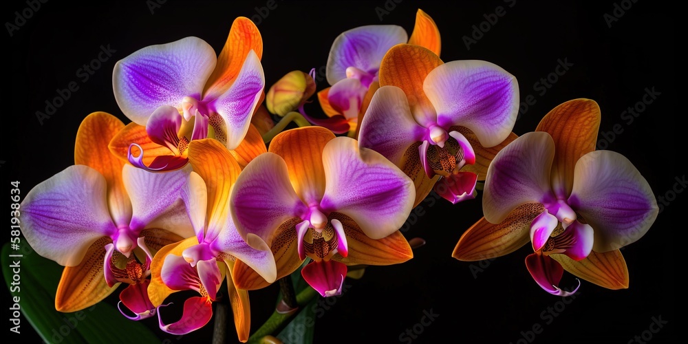 colorful exotic orchid flowers