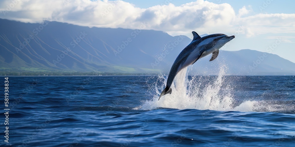 Fototapeta premium Adorable dolphin frolicking outdoors