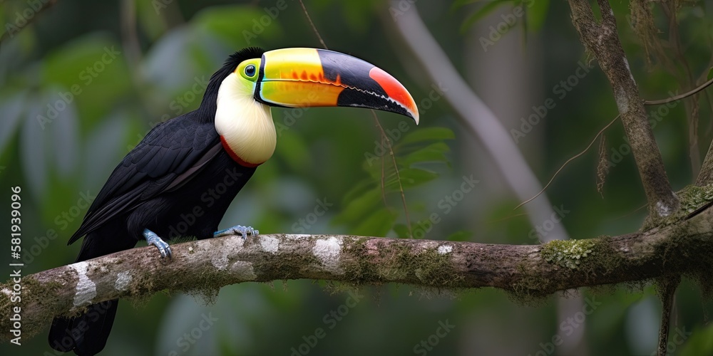 Obraz premium Adorable Toucan frolicking outdoors