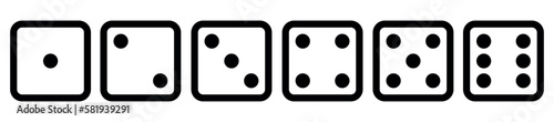 Dice Faces - Icons Set - Outline