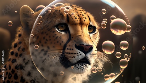 animal assambled with bubbles photo