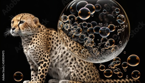 animal assambled with bubbles photo