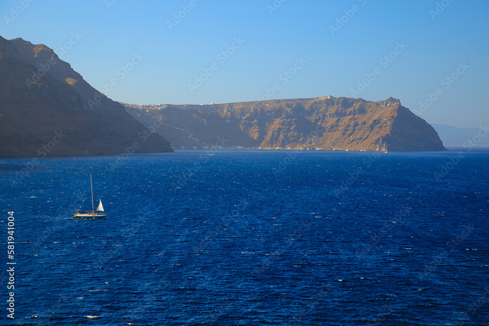 Typical coast of Santorini Island.