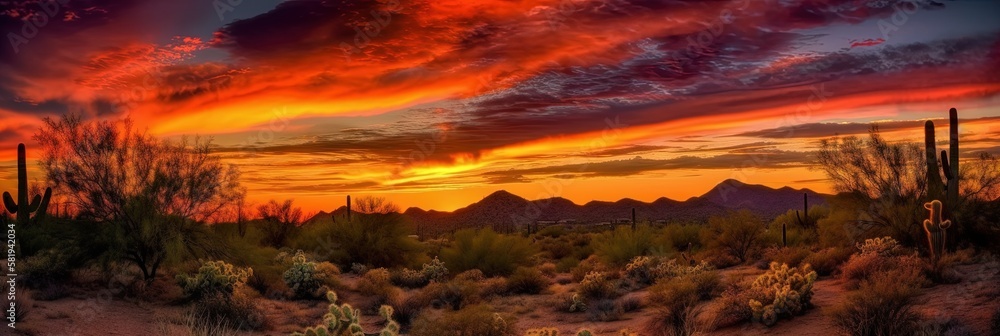 Naklejka premium Vibrant Arizona sunset
