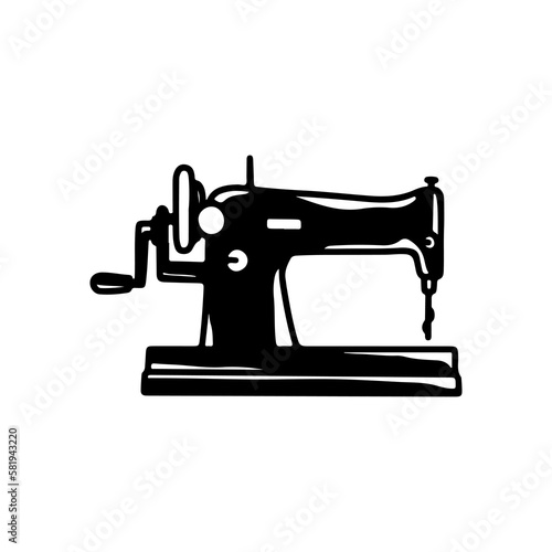 vector illustration of black sewing machine