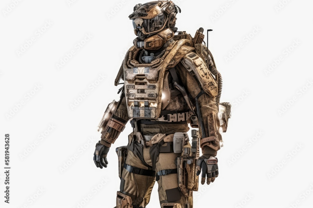 Field Armor for Man with transparent background , arms and armor. Generative AI