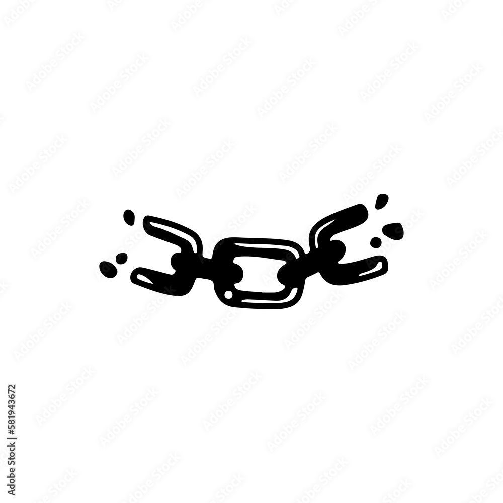 broken chain doodle illustration vector broken chain doodle illustration vector