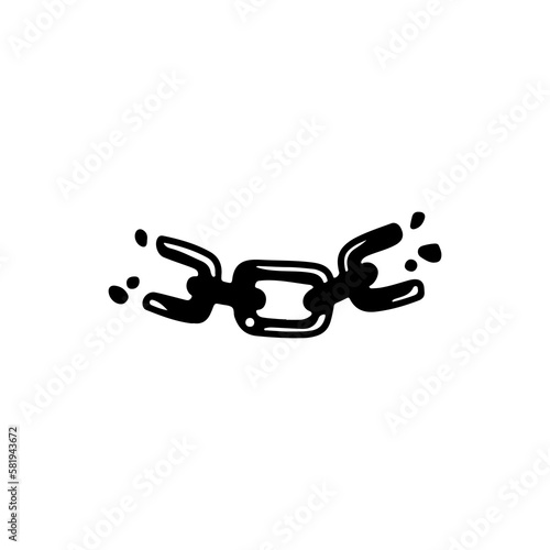 broken chain doodle illustration vector