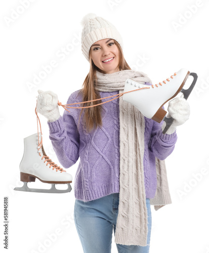 Pretty young woman with ice...