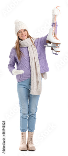 Pretty young woman with ice...