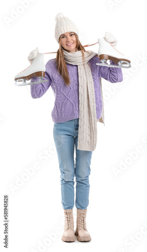 Pretty young woman with ice...