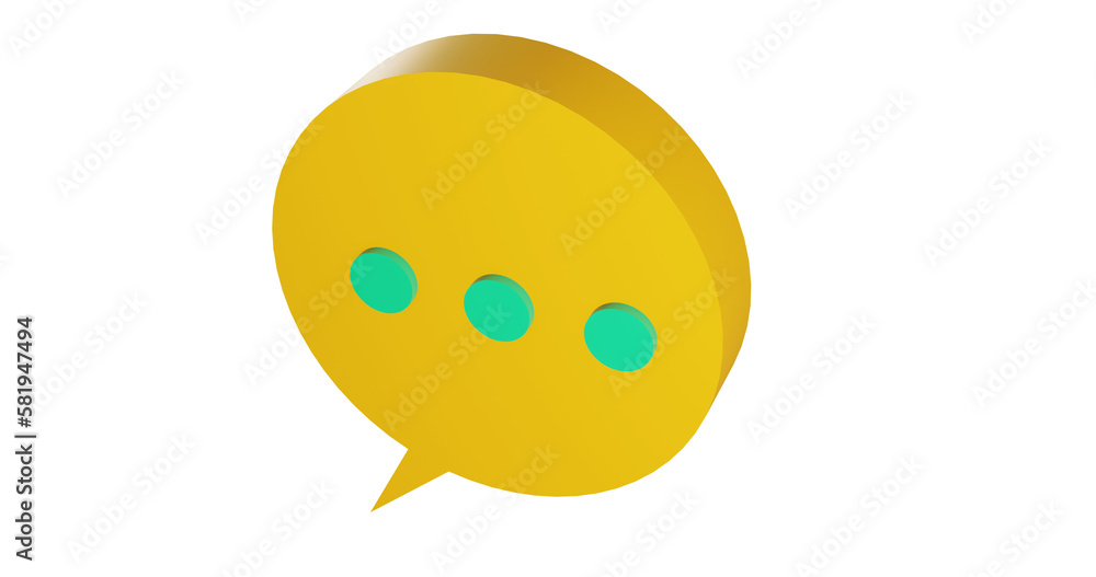 Png 3d render bubble chat with yellow color and 3 dot Png 3d render bubble chat with yellow color and 3 dot
