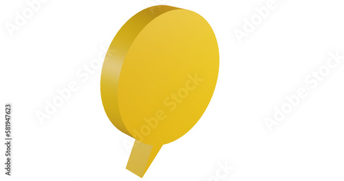 Png 3d render bubble chat with yellow color 