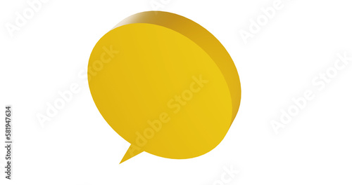 Png 3d render bubble chat with yellow color 