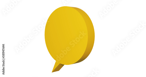 Png 3d render bubble chat with yellow color 