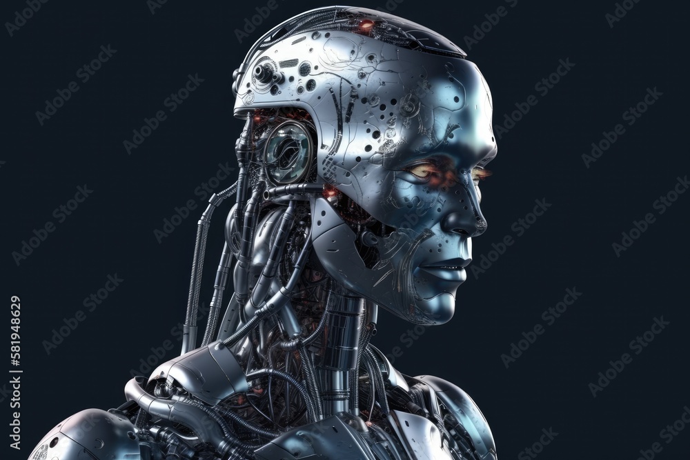 Robot cyborg man head artificial intelligence learning . Robot cyborg man head artificial. Generative AI Robot cyborg man head artificial intelligence learning . Robot cyborg man head artificial. Generative AI