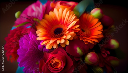 Bold and Bright - A vibrant and eye-catching bouquet featuring bold-colored flowers in red  yellow  and pink.