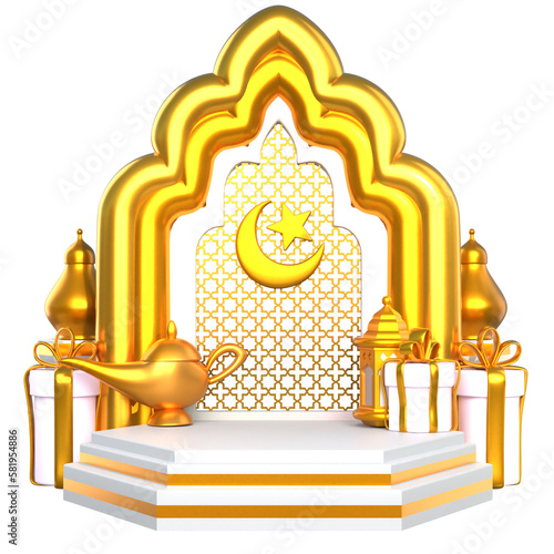 ramadan podium 3d illustration