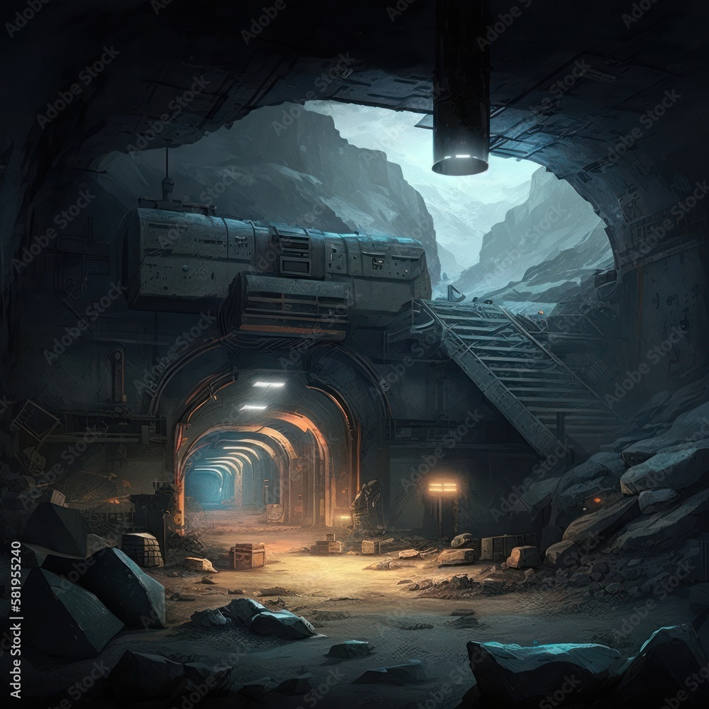 Obraz premium Underground Military Base Game Art