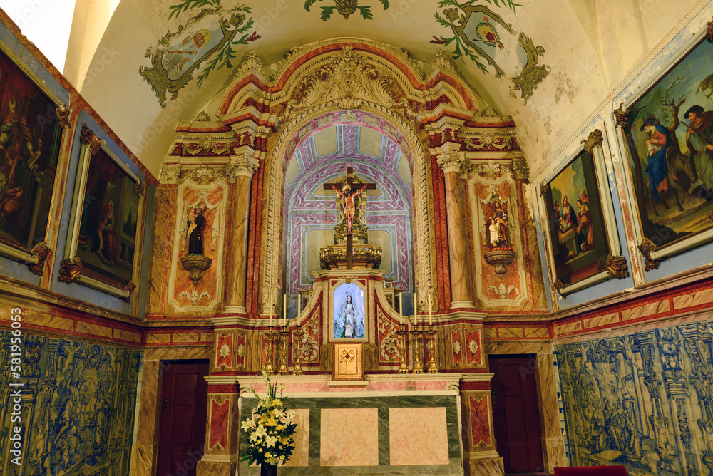 Innenansicht der Kirche Nossa Senhora dos Remédios in Castro Verde, Alentejo, Algarve (Portugal)