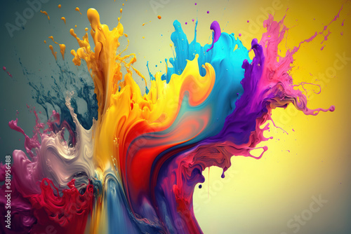 Color explosion, Paint Splash, Colorful Explosion, Generative AI
