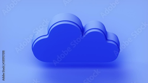 Cloud computing and network security concept, 3D rendering, looping video. 4K