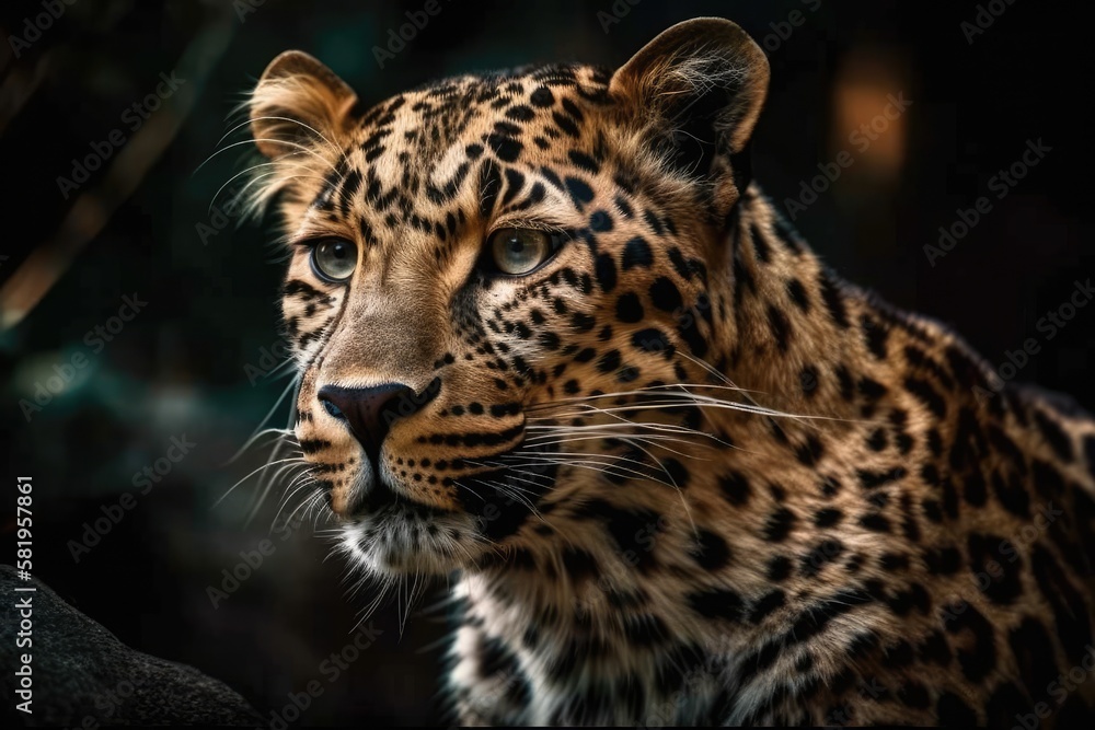 picture of a leopard. animals from the jungle. Generative AI
