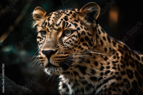 picture of a leopard. animals from the jungle. Generative AI © AkuAku