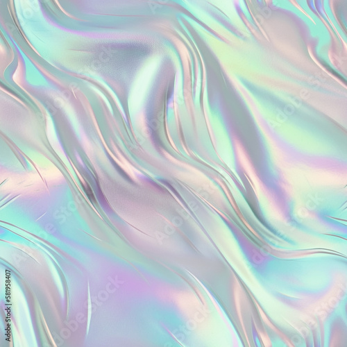 Wallpaper Mural Seamless holographic iridescent satin foil pattern background. Torontodigital.ca
