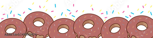 A set of vector sweet donuts, placers of candies, hand-drawn. Design sketch of sweets for cafes, menus. Various sweets colorful background.