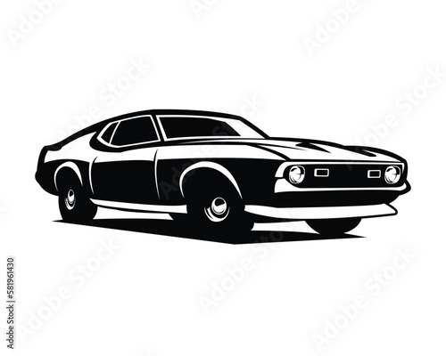Premium ford mustang mach 1 car vector side illustration isolated. Best for automotive related industries © DEKI WIJAYA