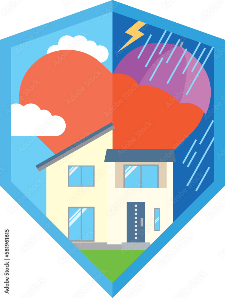 Fototapeta premium 住宅に関する保険のイメージイラスト