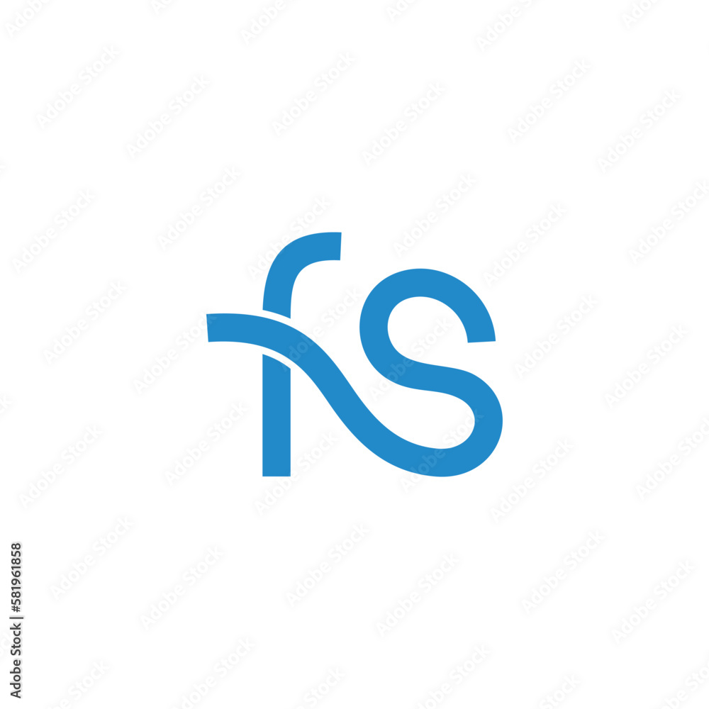 letter fs curves blue logo vector letter fs curves blue logo vector