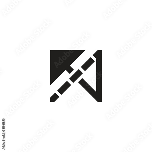 letter n red arrow motion stripe logo vector