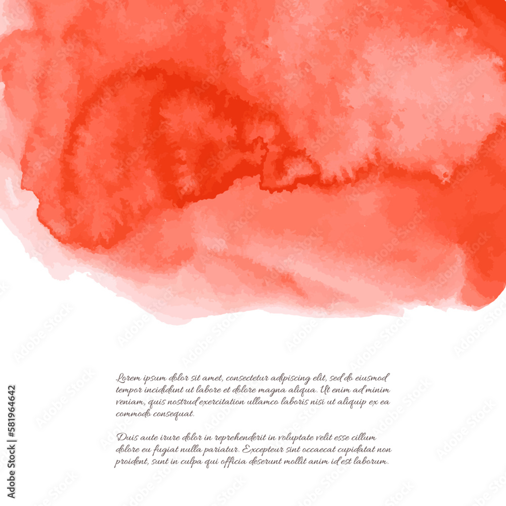 Vector bloody red, rose watercolor texture background with dry brush stains, strokes, spots isolated on white. Abstract artistic frame, place for text or logo. Acrylic hand painted gradient backdrop.