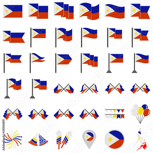 Free Download Philippines flags icon set, Philippines independence day icon set sign vector symbol - GFXLoad