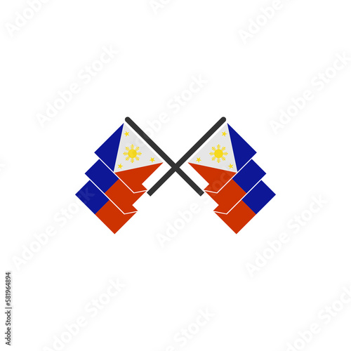 Philippines flags icon set, Philippines independence day icon set sign vector symbol