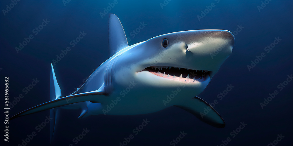 Fototapeta premium shark in the sea. Generative AI